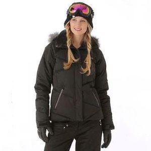 Columbia Omni Heat Black Hooded Down Jacket Parka